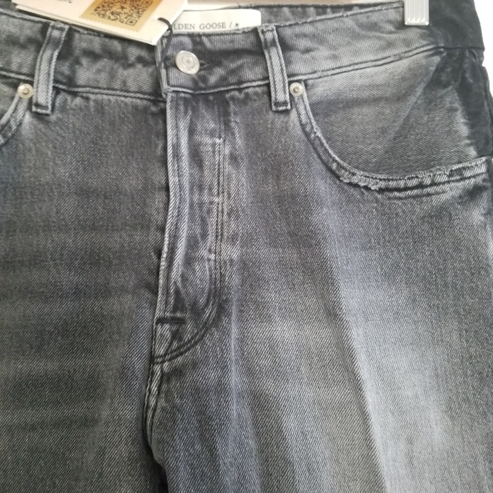 Golden Goose Jolly Distressed Carrot Fit Jeans Black Gray Size 27 - Picture 5 of 15